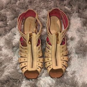 BCBG Max Azria size 6.5 studded beige sandals